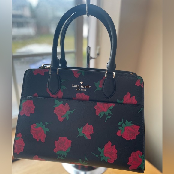 Kate Spade Madison Ross Toss Printed Rose Medium Satchel; NWOT - Picture 13 of 16
